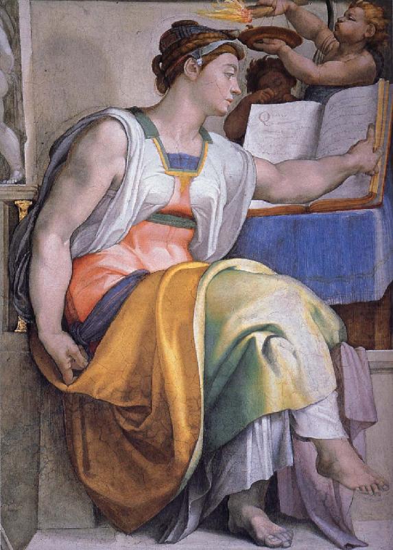 UNTERBERGER, Michelangelo The erythreanska sibyllan fran sixtinska Chapel ceiling china oil painting image